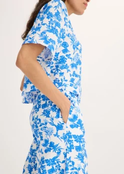 Outlet Blusa de manga corta de suave mezcla de viscosa Mujer Camisas Y Blusas