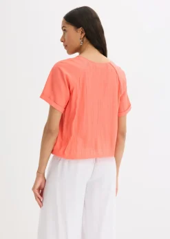 Discount Blusa de manga corta de suave mezcla de viscosa Mujer Camisas Y Blusas