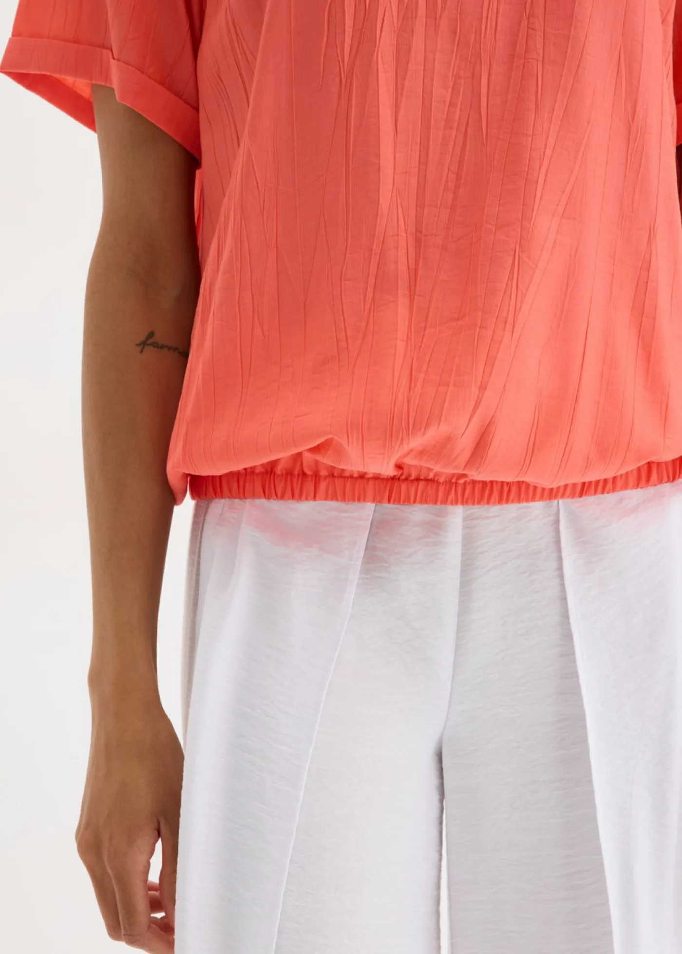 Discount Blusa de manga corta de suave mezcla de viscosa Mujer Camisas Y Blusas