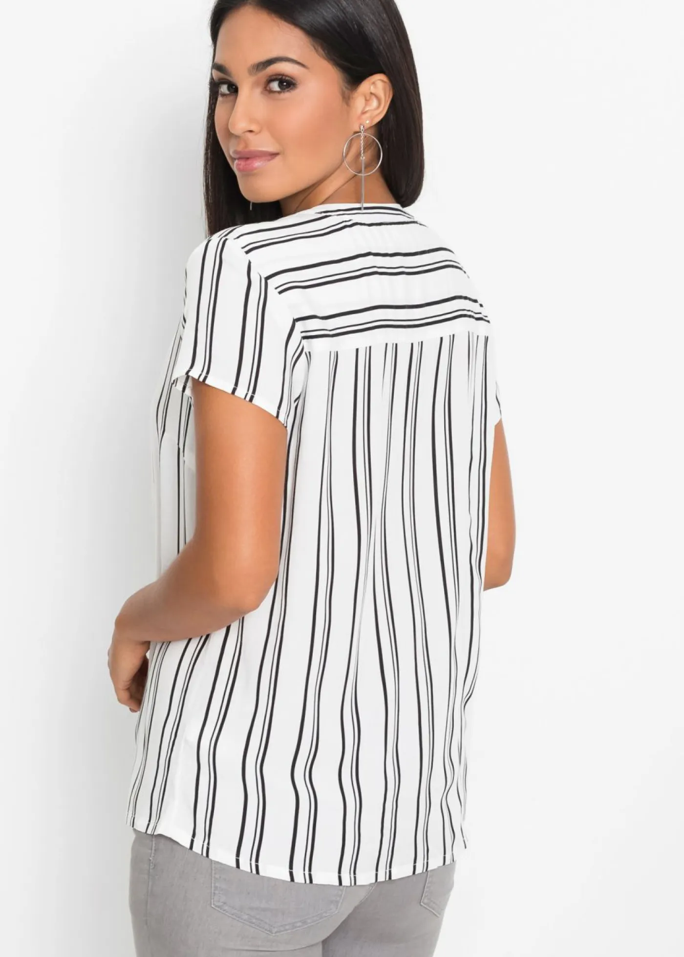 Blusa de manga corta de viscosa pura Mujer Camisas Y Blusas|Novedades