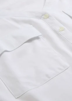 Sale Blusa de manga larga con escote en V de viscosa fluida Mujer Camisas Y Blusas