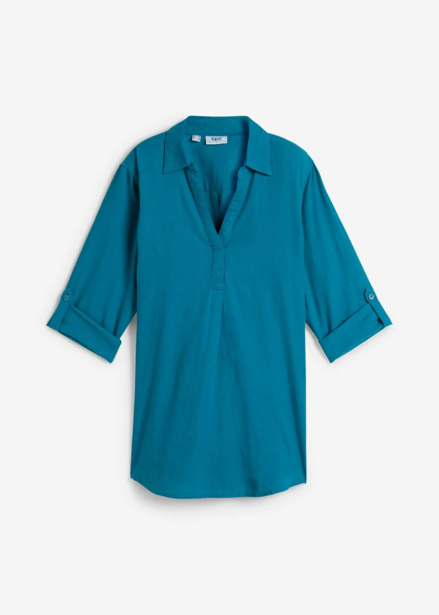 Outlet Blusa de mangas 3/4 con lino Mujer Camisas Y Blusas|Novedades