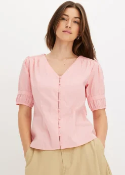 Online Blusa de mezcla de algodón Mujer Camisas Y Blusas