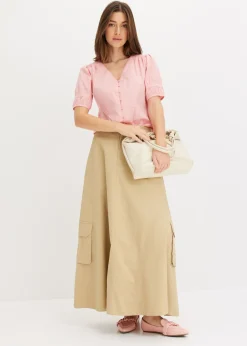 Online Blusa de mezcla de algodón Mujer Camisas Y Blusas