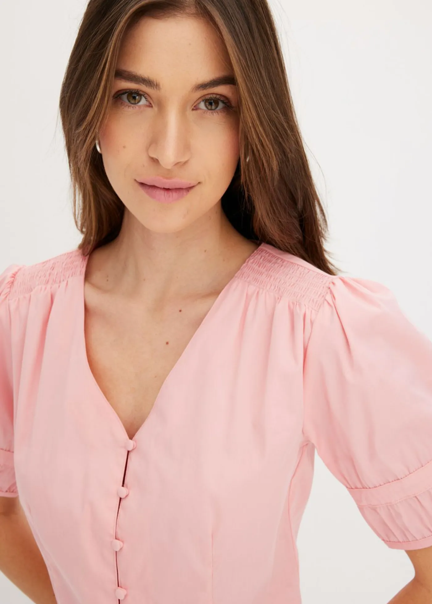 Online Blusa de mezcla de algodón Mujer Camisas Y Blusas