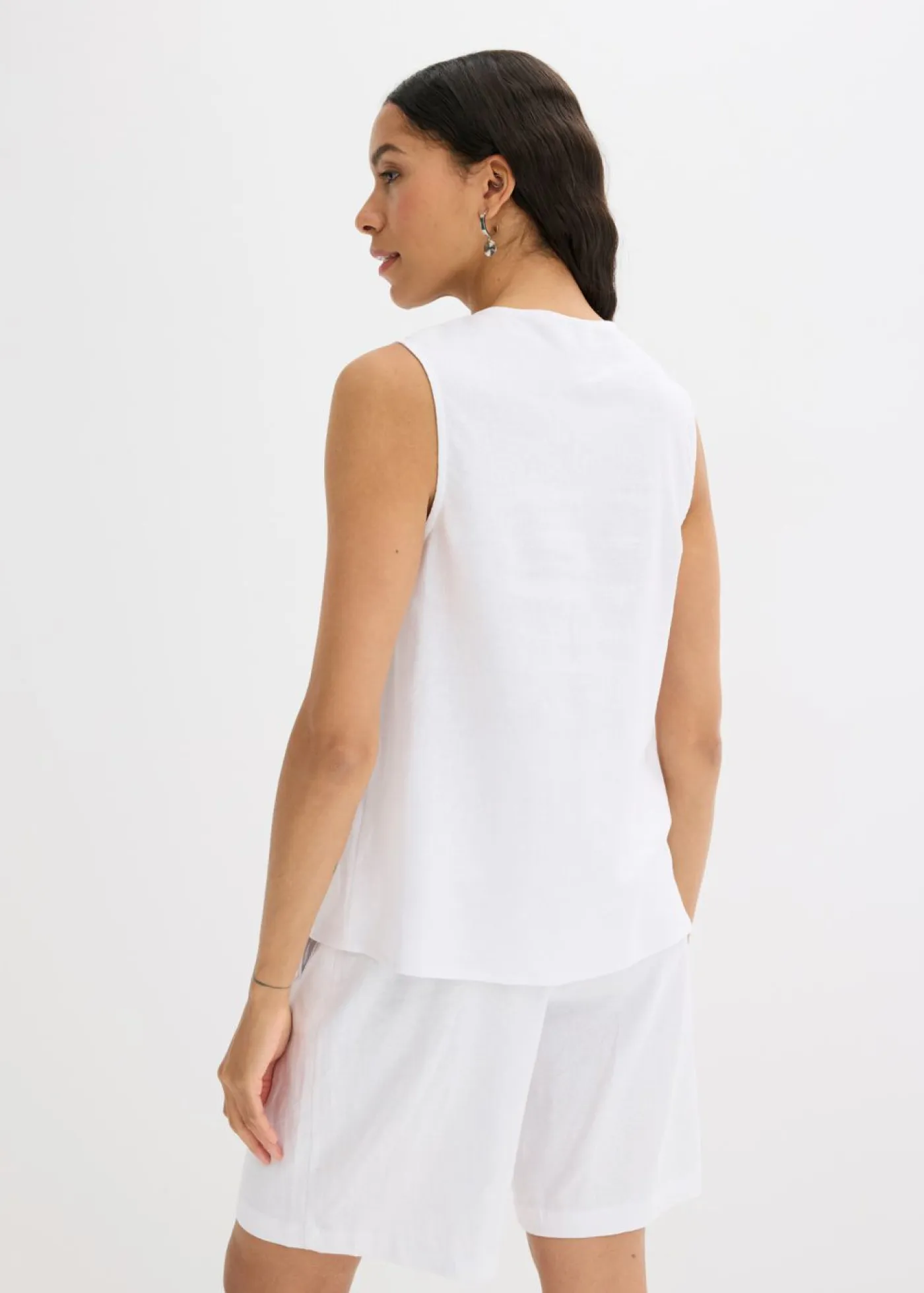 Discount Blusa de mezcla de lino vaporoso Mujer Camisas Y Blusas|Camisetas