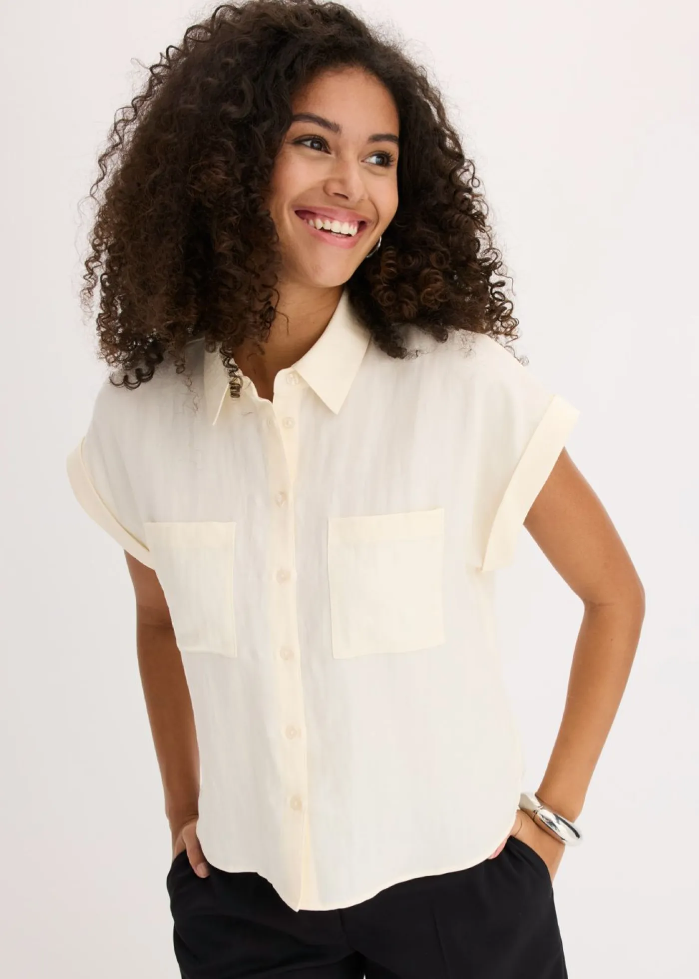 Sale Blusa de mezcla de lyocell fluido Mujer Camisas Y Blusas