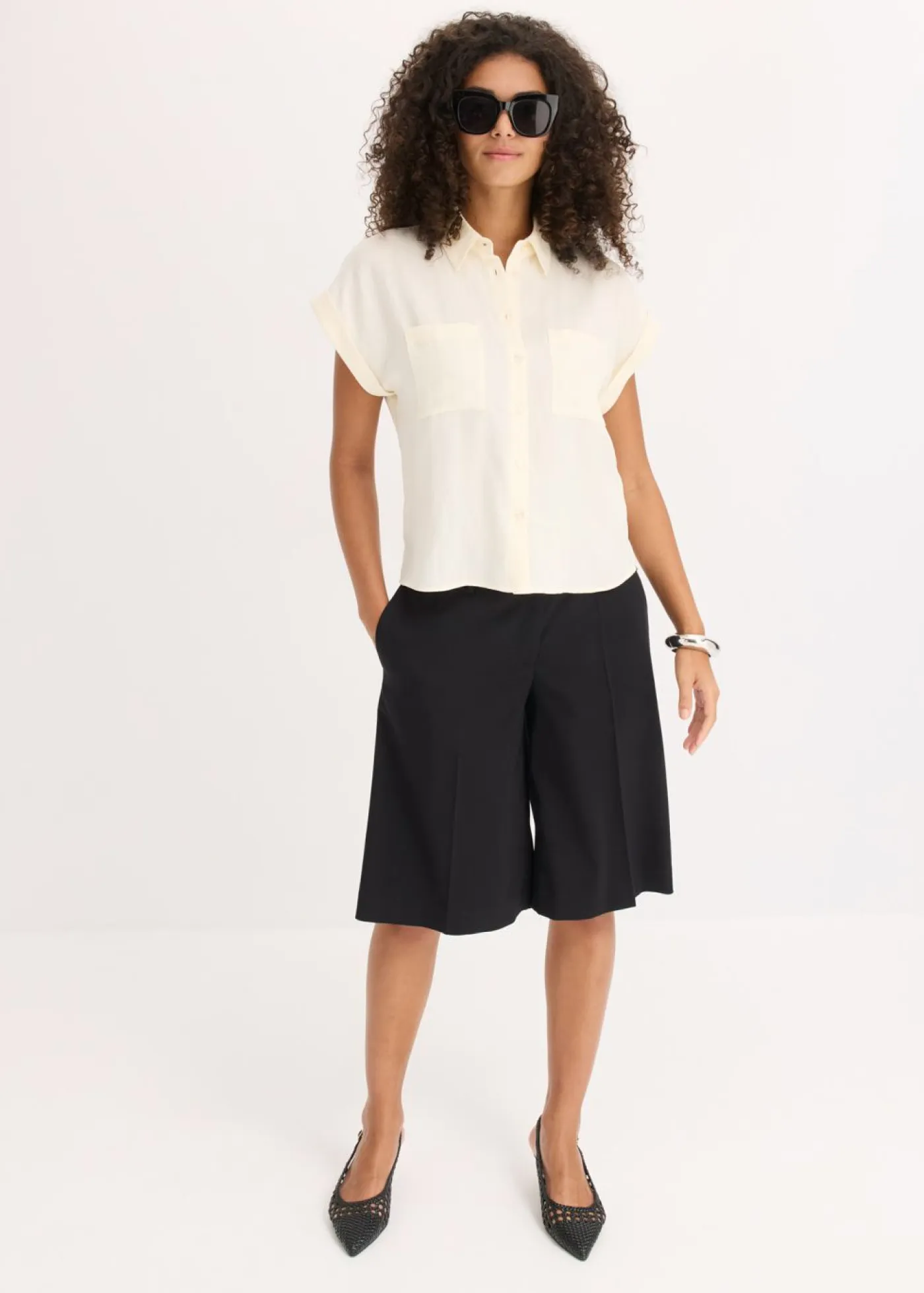 Sale Blusa de mezcla de lyocell fluido Mujer Camisas Y Blusas
