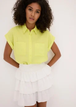 Blusa de mezcla de lyocell fluido Mujer Camisas Y Blusas