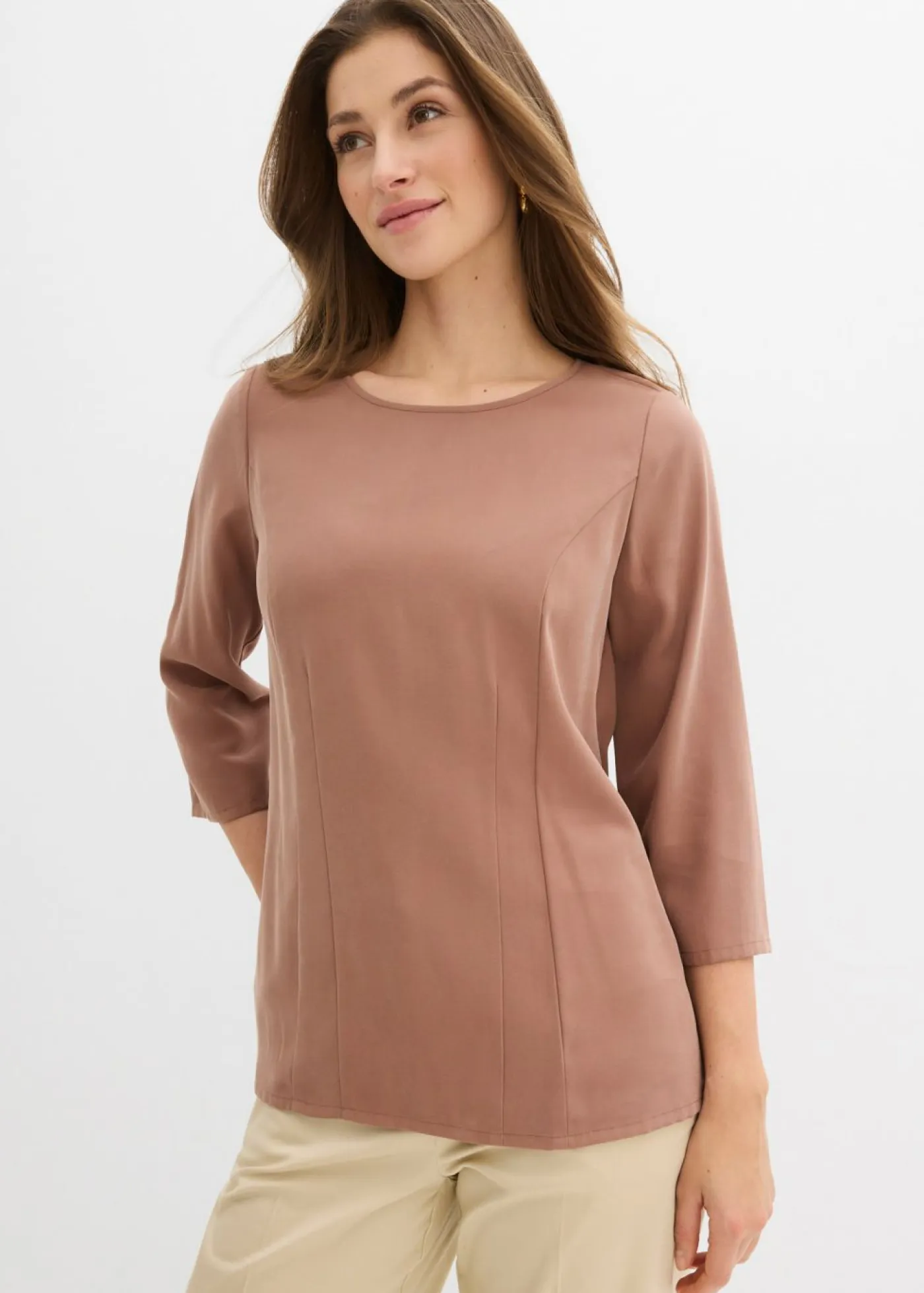 Online Blusa de mezcla de viscosa fluida Mujer Camisas Y Blusas|Novedades