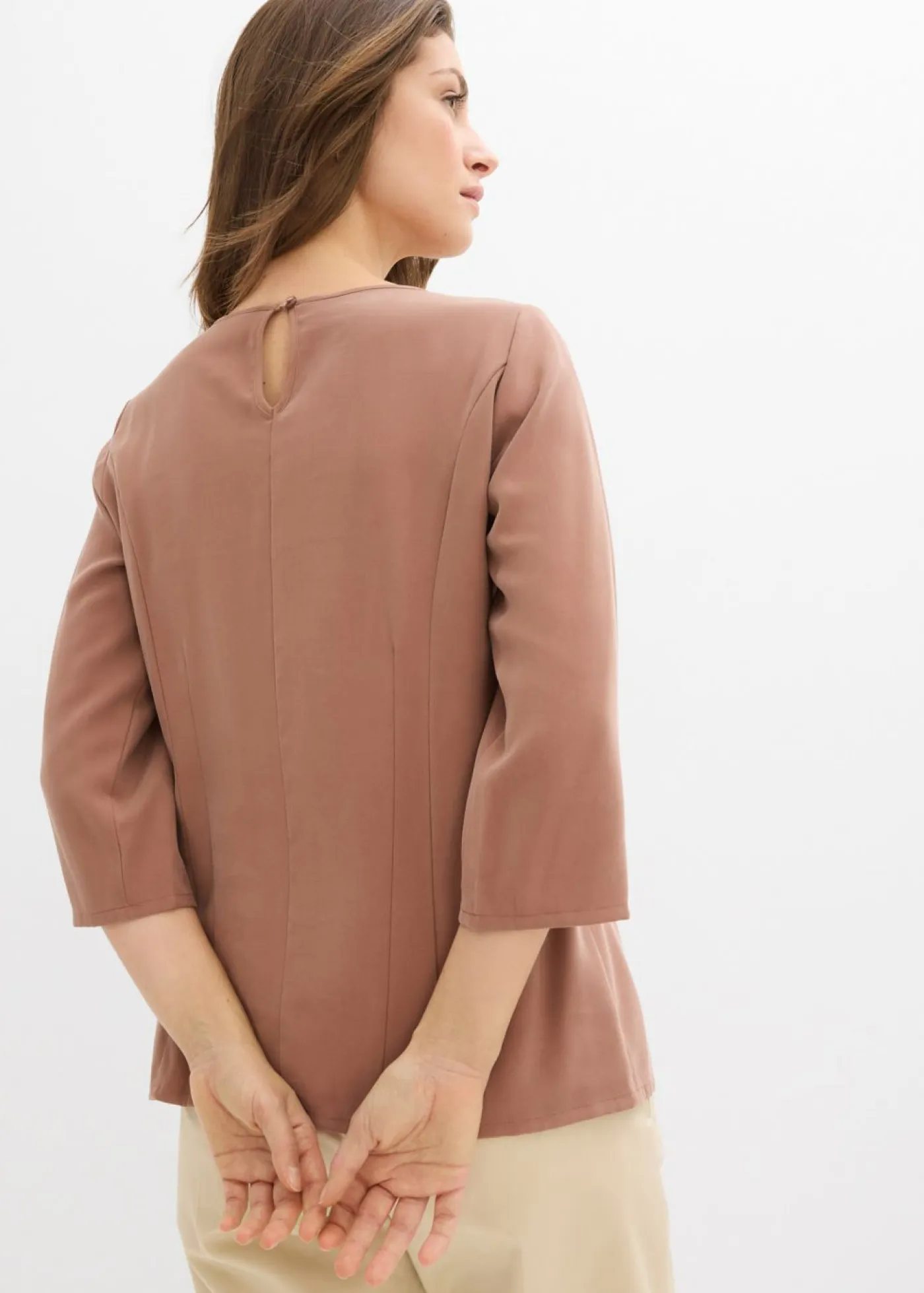 Online Blusa de mezcla de viscosa fluida Mujer Camisas Y Blusas|Novedades