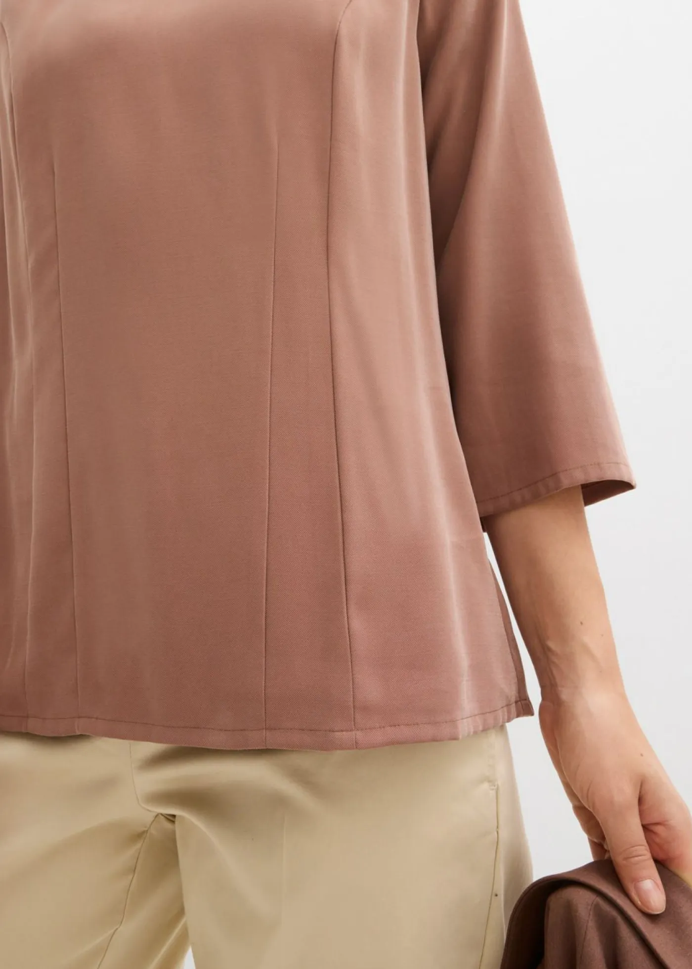 Online Blusa de mezcla de viscosa fluida Mujer Camisas Y Blusas|Novedades