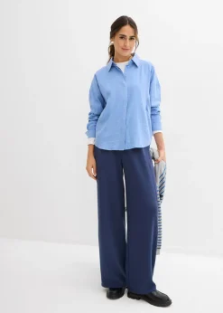 Online Blusa de mezcla de viscosa con bolsillos Mujer Camisas Y Blusas