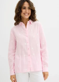 Outlet Blusa de muselina con corazones Mujer Camisas Y Blusas