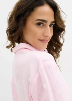 Outlet Blusa de muselina con corazones Mujer Camisas Y Blusas