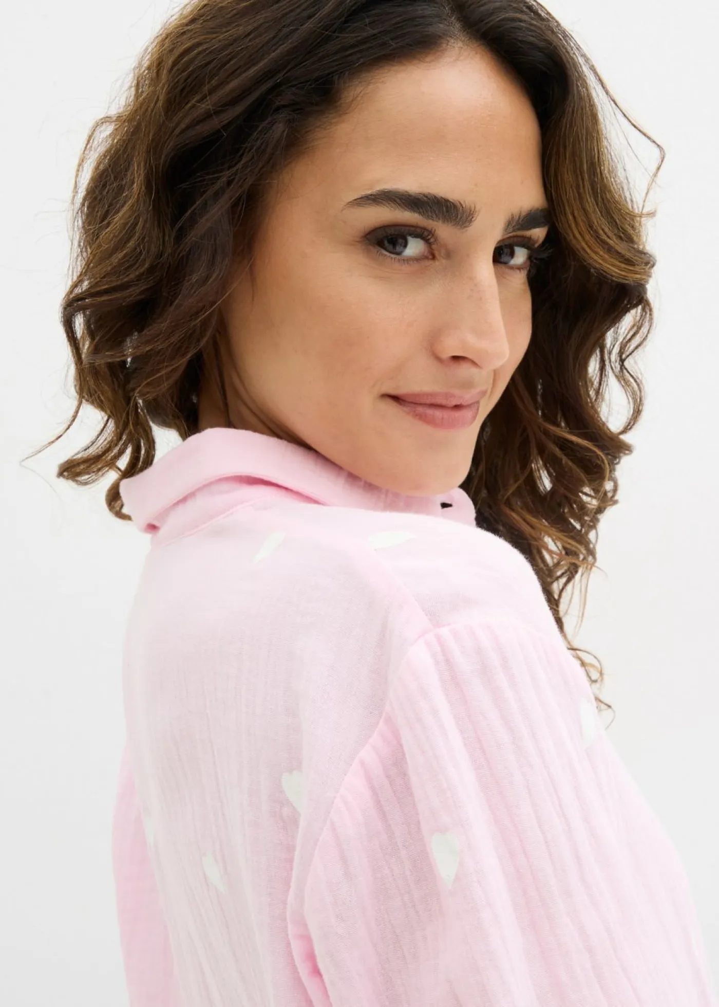 Outlet Blusa de muselina con corazones Mujer Camisas Y Blusas