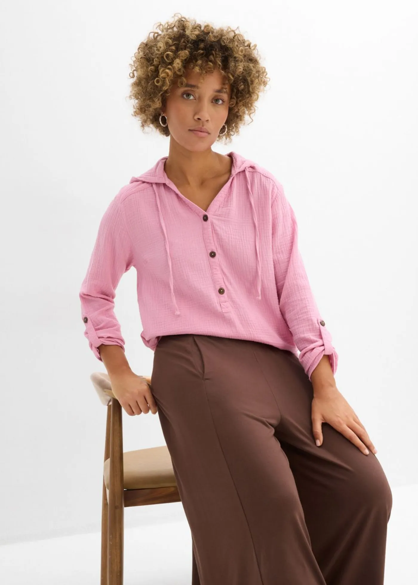 Clearance Blusa de muselina vapo Mujer Camisas Y Blusas|Novedades