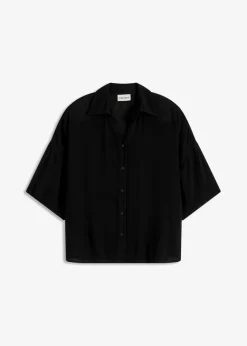 Discount Blusa de playa corta de viscosa fluida Mujer Ropa De Playa|Camisas Y Blusas