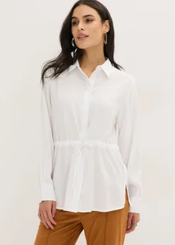 Hot Blusa de popelín con pliegues Mujer Camisas Y Blusas