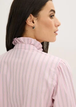 Sale Blusa de popelín con volantes en el cuello Mujer Camisas Y Blusas