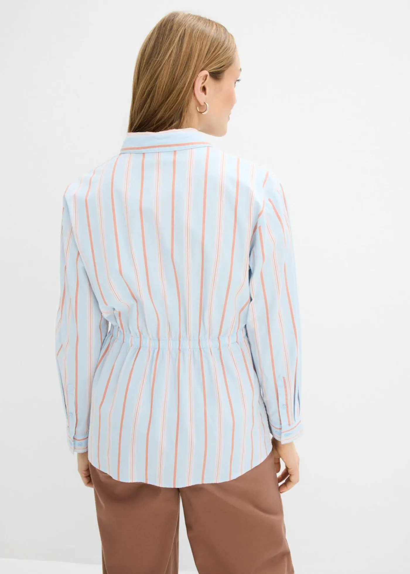 Best Blusa de popelín de algodón elástico Mujer Camisas Y Blusas