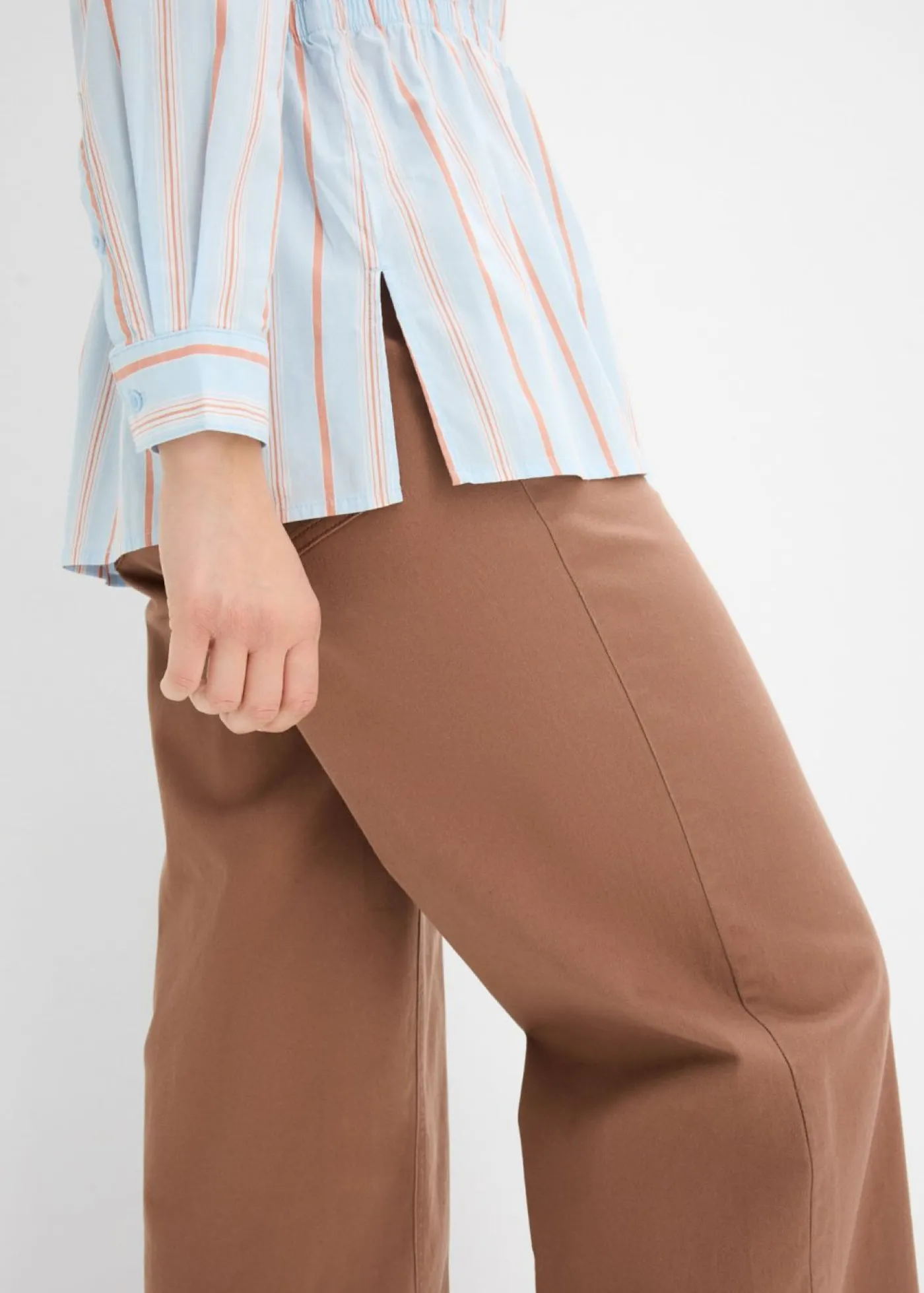 Best Blusa de popelín de algodón elástico Mujer Camisas Y Blusas