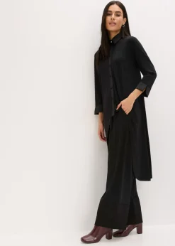 Outlet Blusa de punto con ribetes de satén Mujer Camisas Y Blusas
