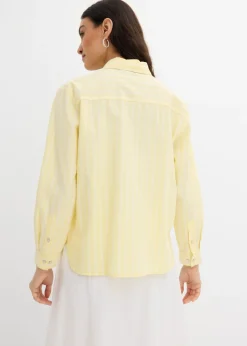 New Blusa de rayas de algodón orgánico puro Mujer Esenciales|Camisas Y Blusas