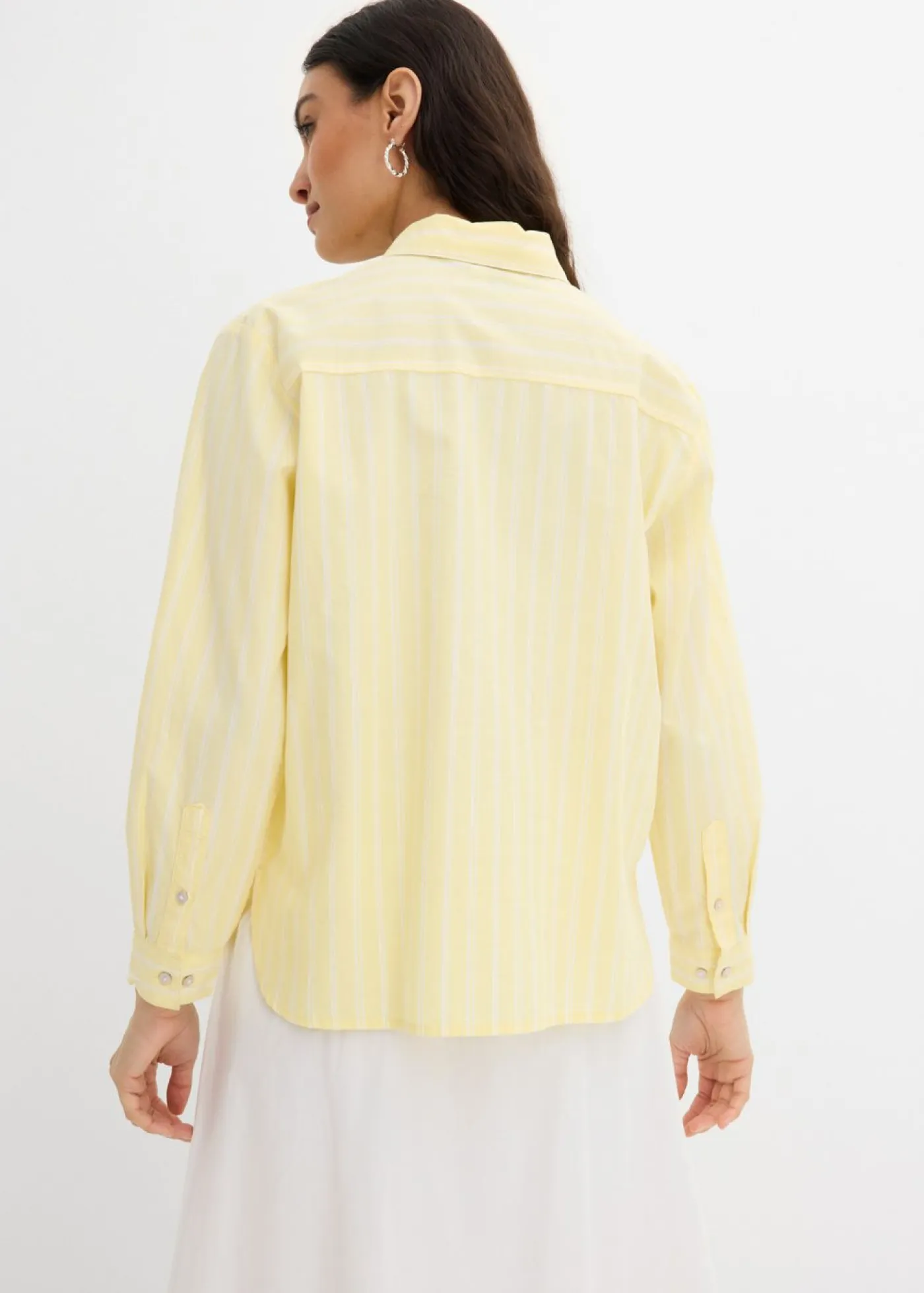 New Blusa de rayas de algodón orgánico puro Mujer Esenciales|Camisas Y Blusas