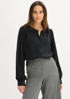 Sale Blusa de satén con cintas de encaje Mujer Camisas Y Blusas
