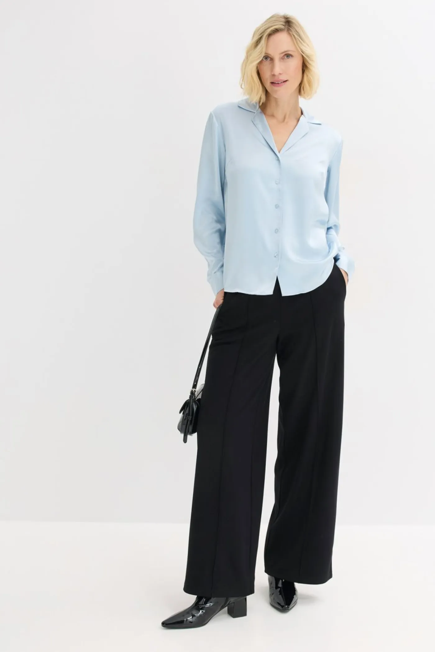 Hot Blusa de satén fino Mujer Camisas Y Blusas