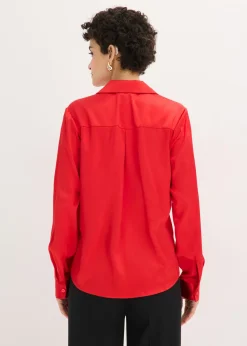 Clearance Blusa de satén fino Mujer Camisas Y Blusas