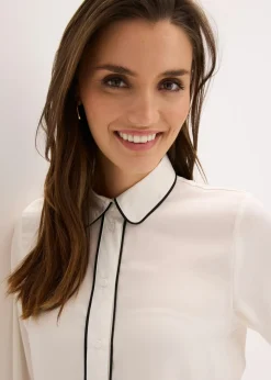 Best Blusa de satén fluido Mujer Camisas Y Blusas
