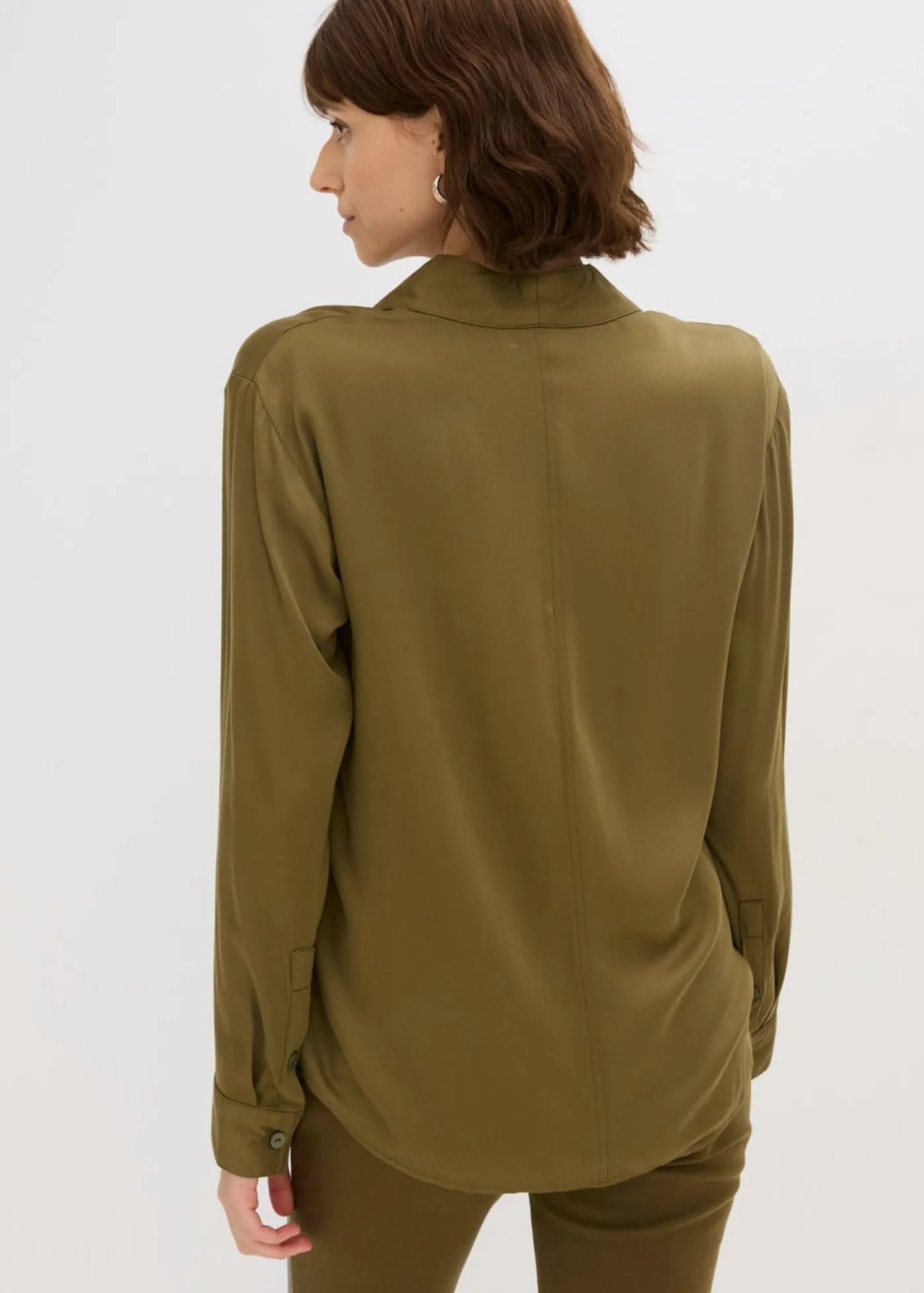 New Blusa de satén fluido Mujer Camisas Y Blusas