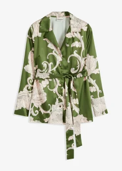 Best Blusa de satén fluido Mujer Camisas Y Blusas