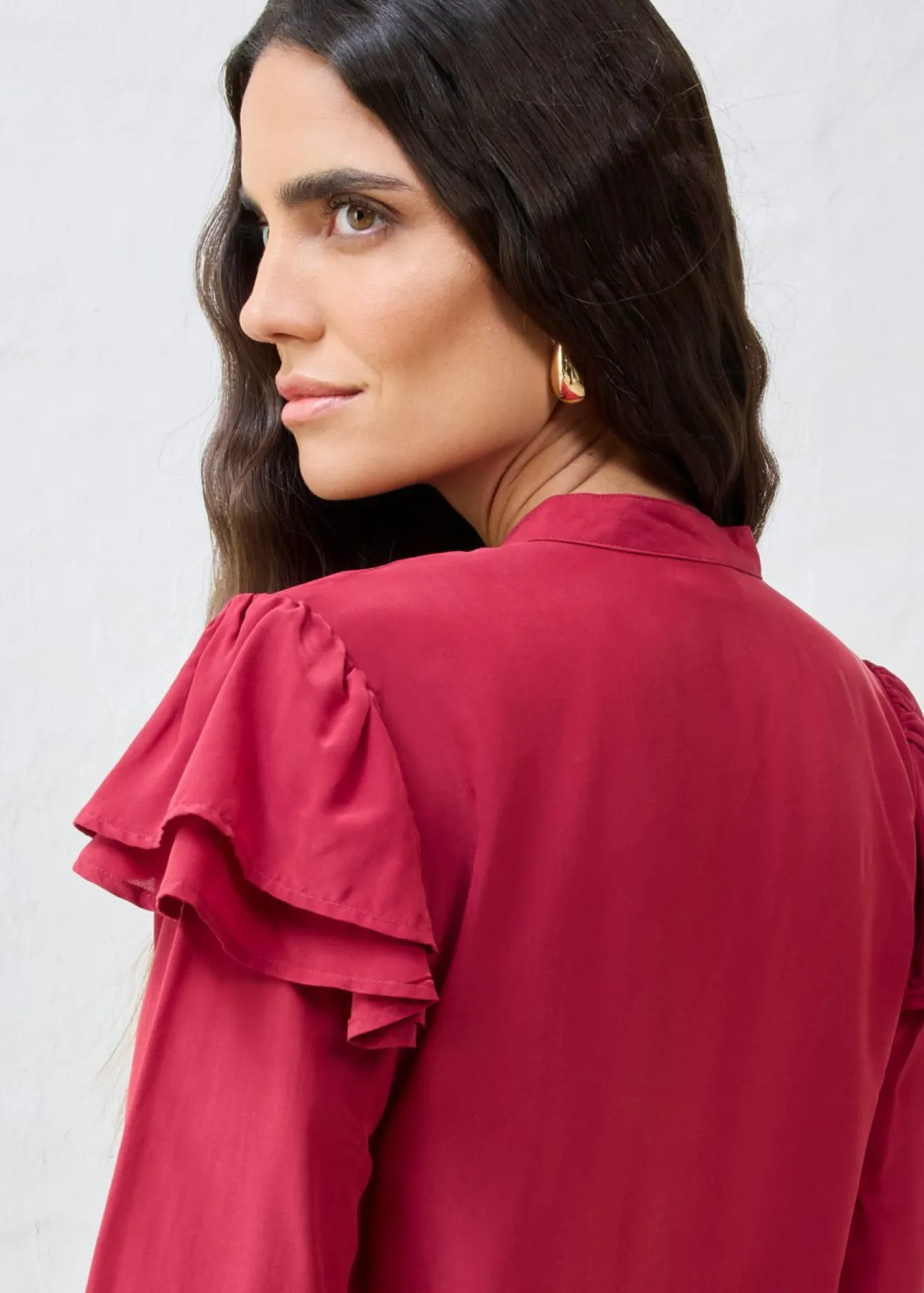 Hot Blusa de seda Mujer Camisas Y Blusas
