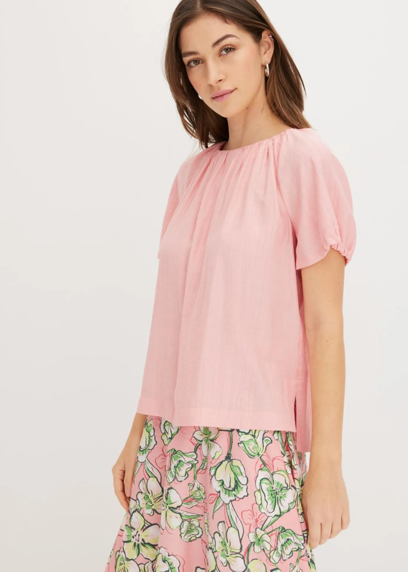 Clearance Blusa de tejido arrugado estructurado Mujer Camisas Y Blusas|Camisetas