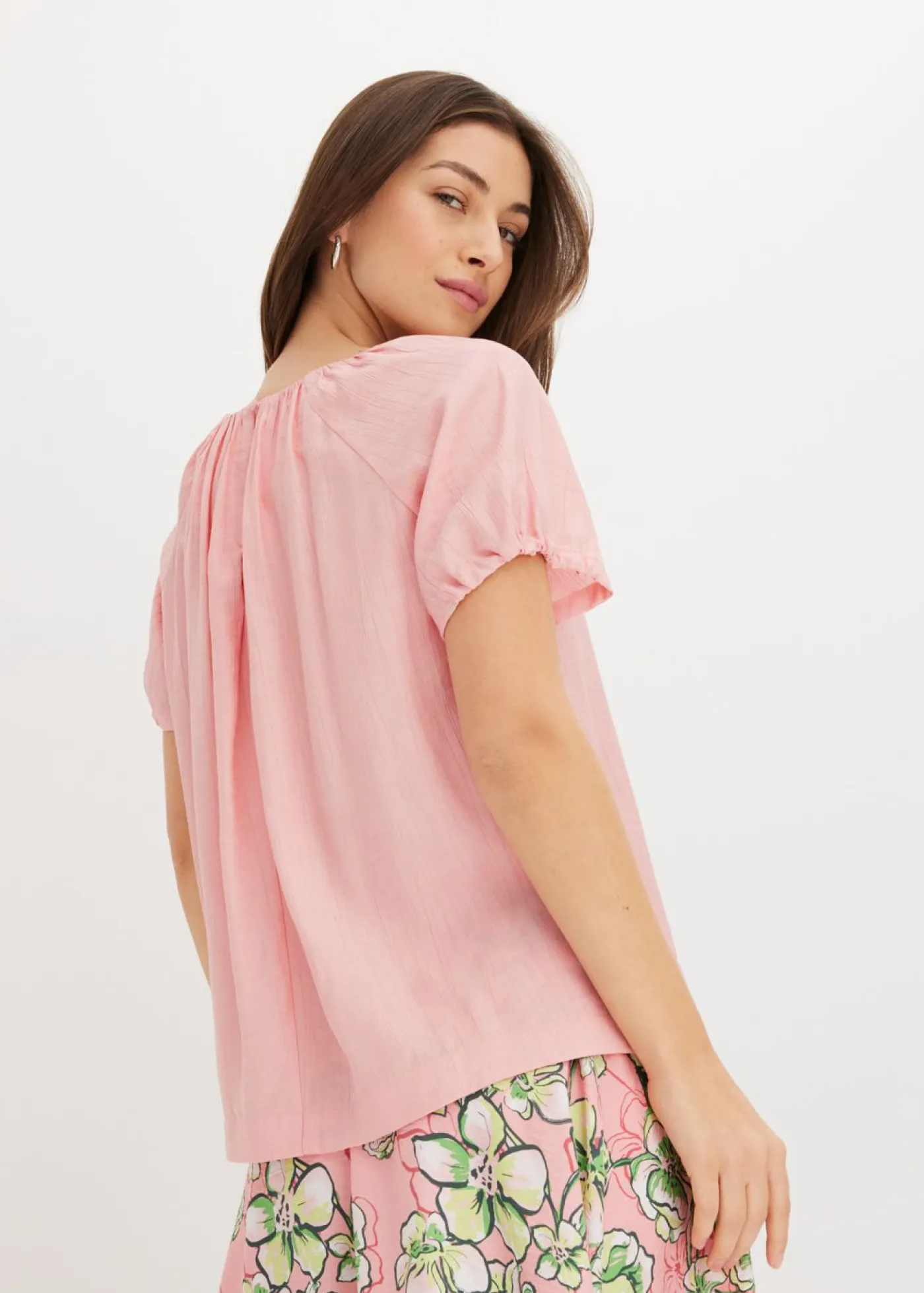Clearance Blusa de tejido arrugado estructurado Mujer Camisas Y Blusas|Camisetas