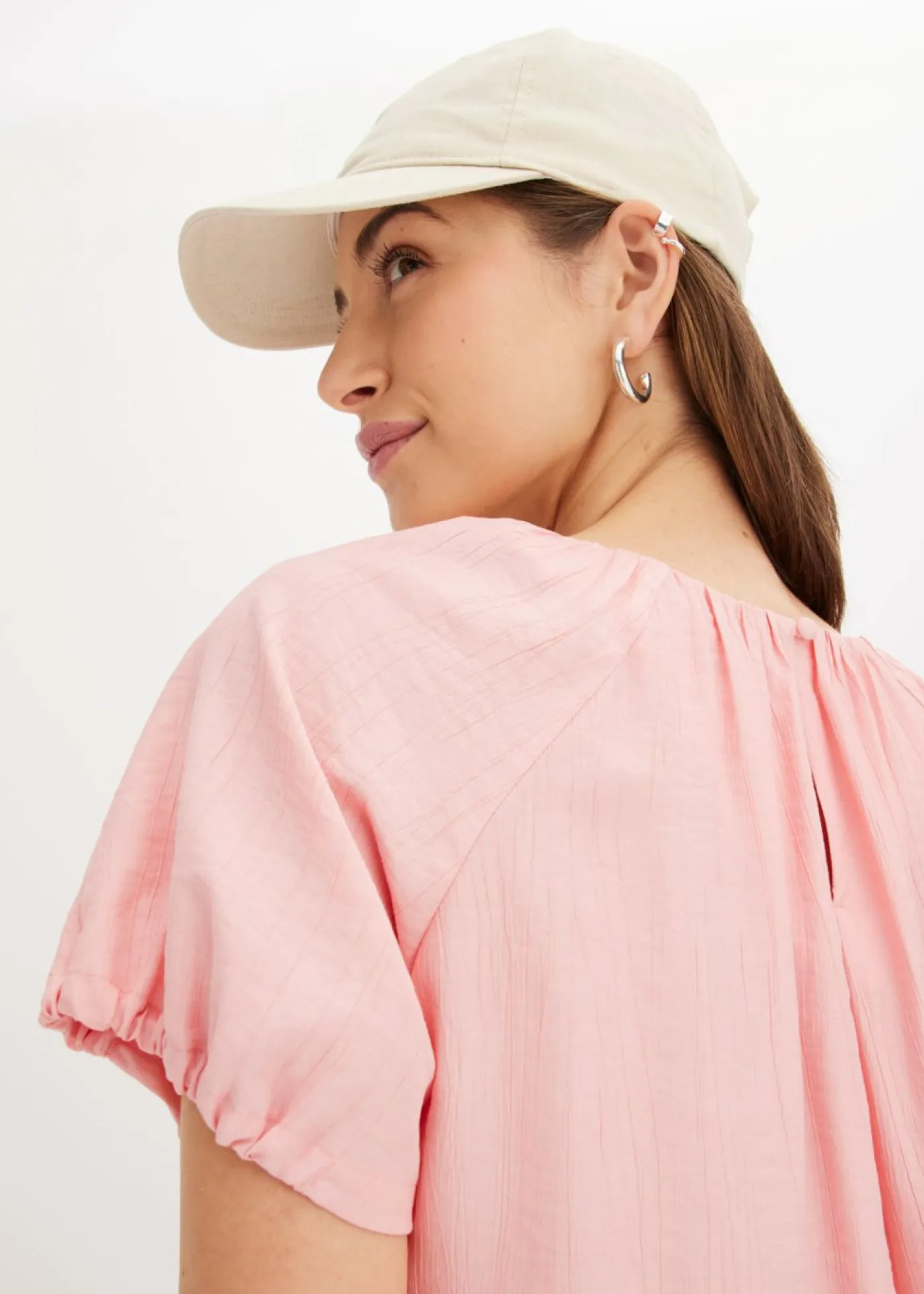 Clearance Blusa de tejido arrugado estructurado Mujer Camisas Y Blusas|Camisetas