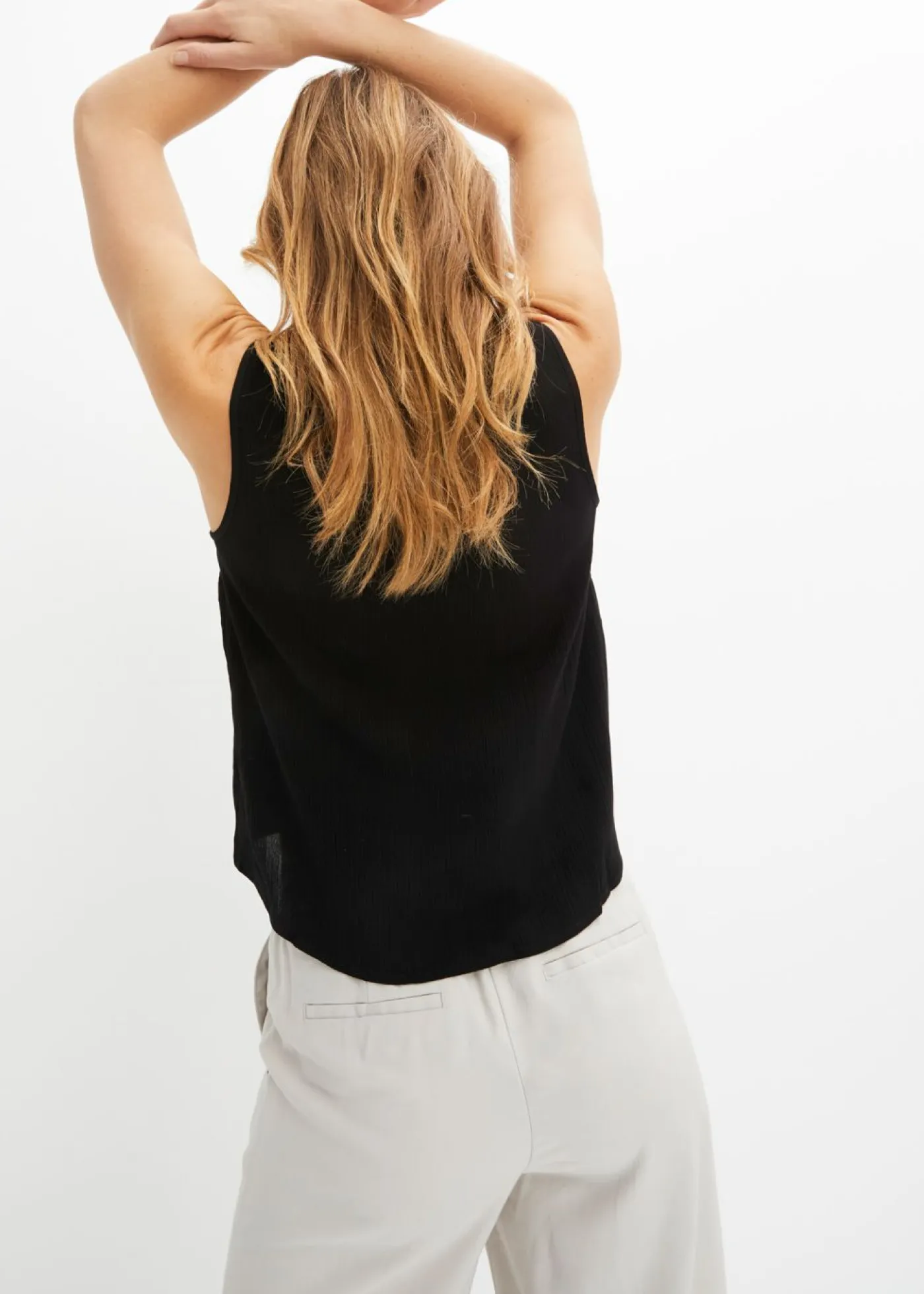 Online Blusa de tejido arrugado estructurado Mujer Camisas Y Blusas|Camisetas