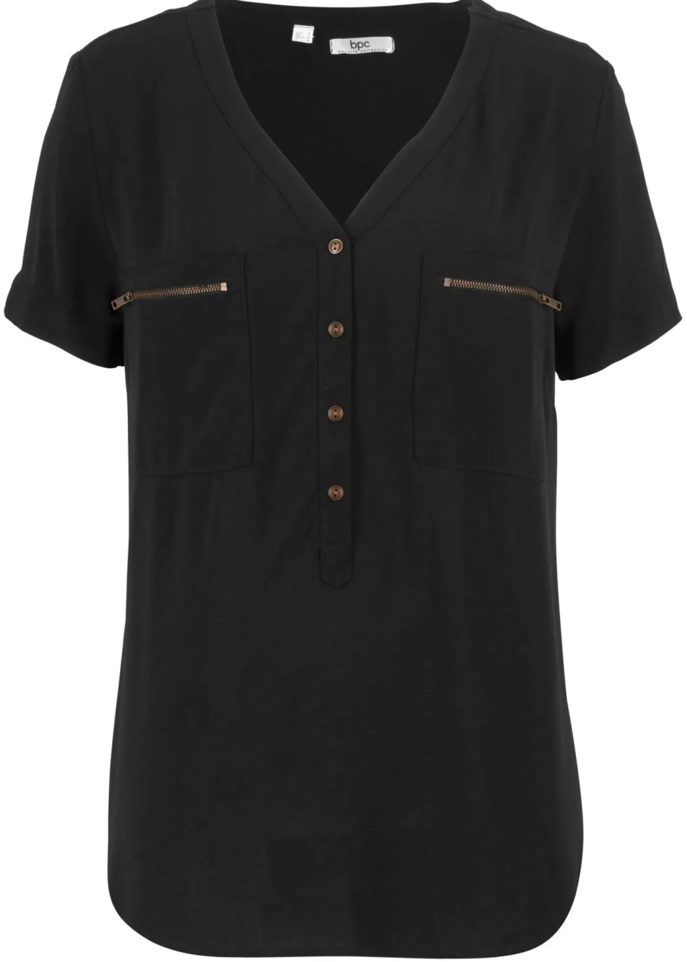 Blusa de viscosa con manga corta Mujer Camisas Y Blusas