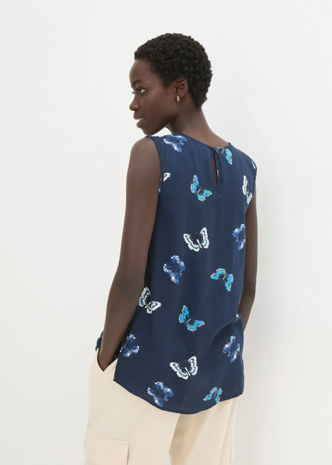 Clearance Blusa de viscosa fluida Mujer Camisas Y Blusas|Camisetas