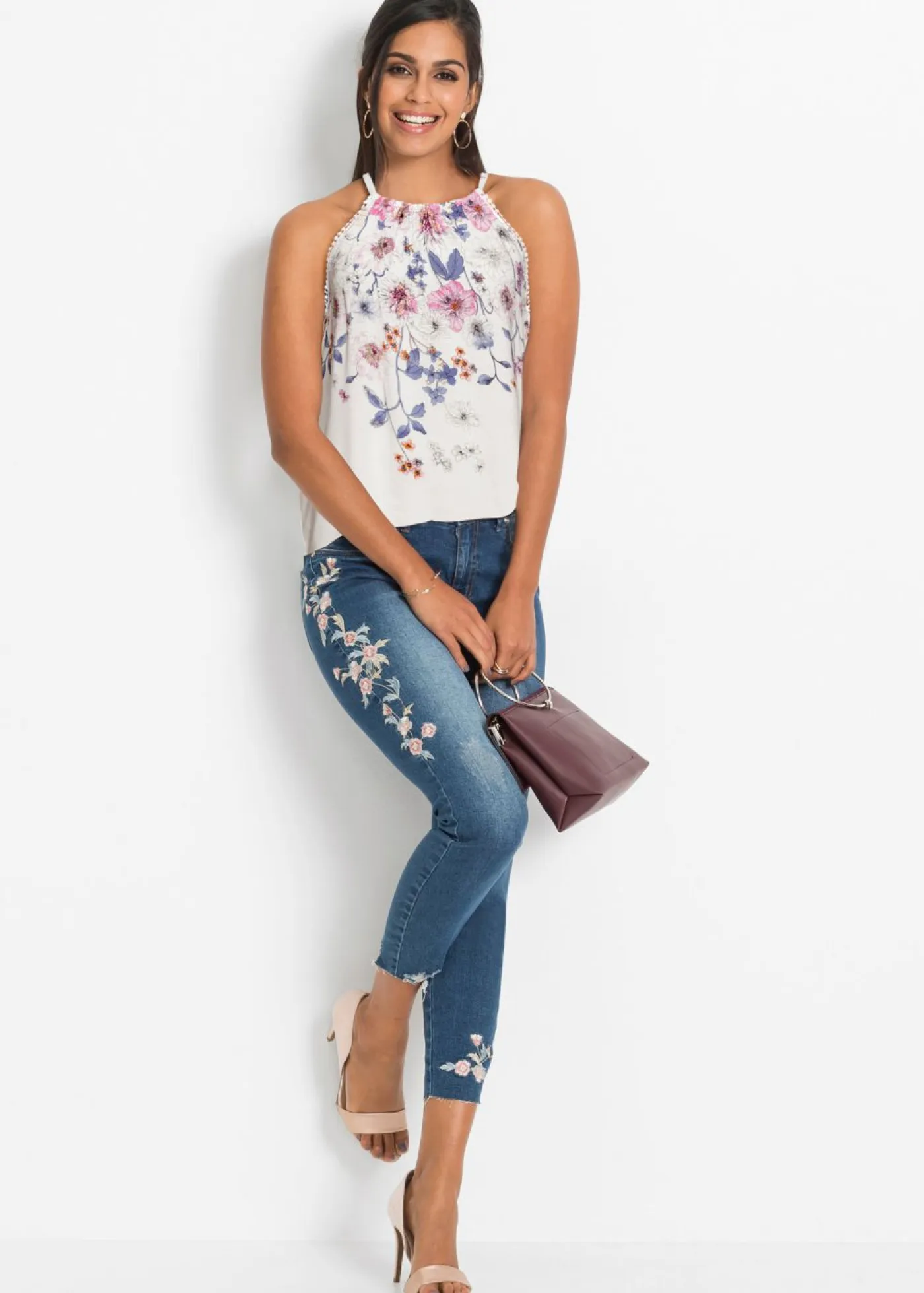 Online Blusa de viscosa fluida Mujer Camisas Y Blusas|Camisetas