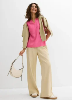 Sale Blusa de viscosa fluida Mujer Camisas Y Blusas|Camisetas
