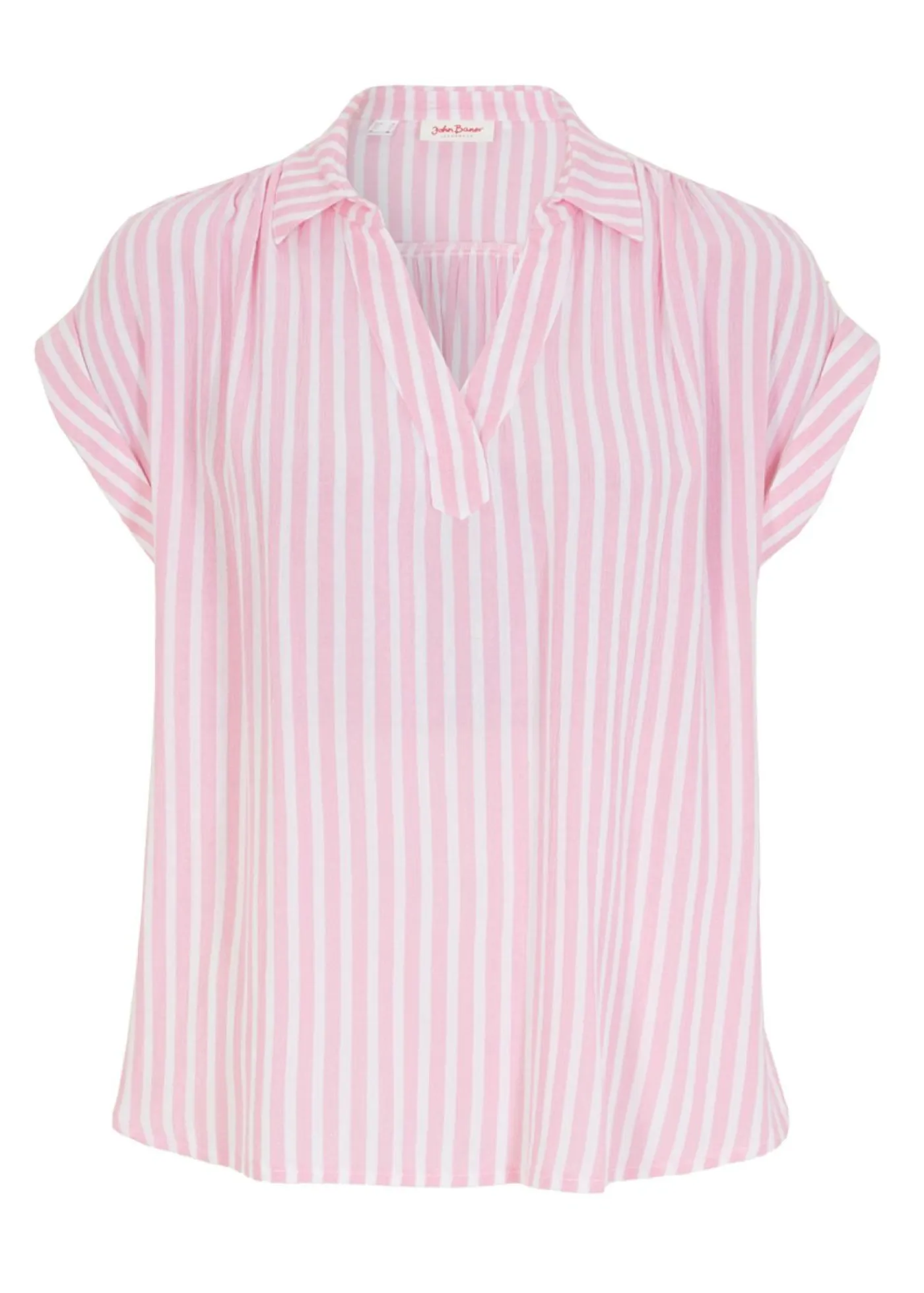 Clearance Blusa de viscosa fluida con manga corta Mujer Camisas Y Blusas|Novedades