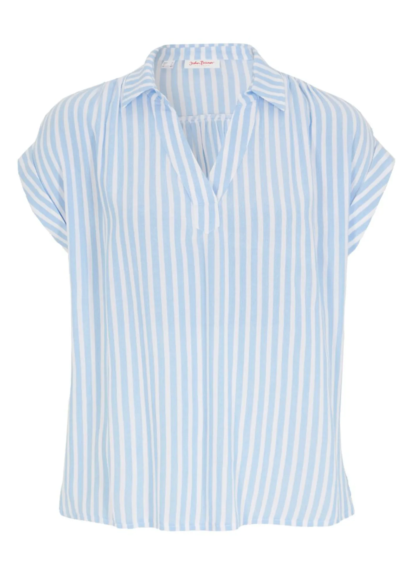 Best Blusa de viscosa fluida con manga corta Mujer Camisas Y Blusas|Novedades