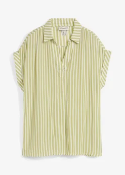 Clearance Blusa de viscosa fluida con manga corta Mujer Camisas Y Blusas|Novedades