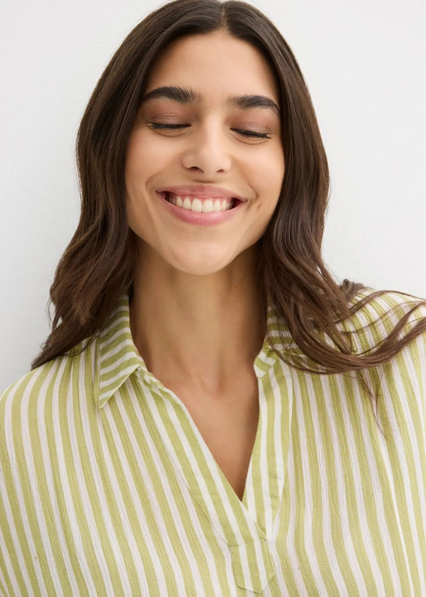 Clearance Blusa de viscosa fluida con manga corta Mujer Camisas Y Blusas|Novedades