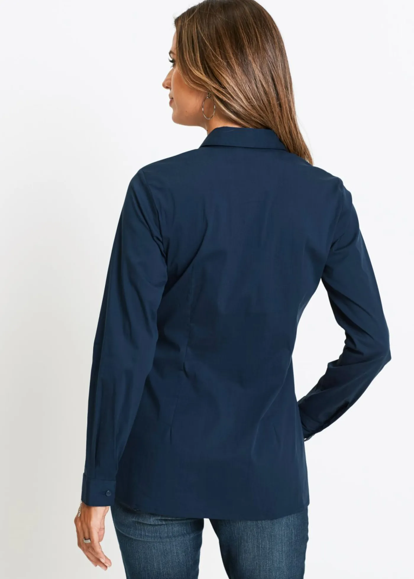 Online Blusa elástica larga Mujer Camisas Y Blusas