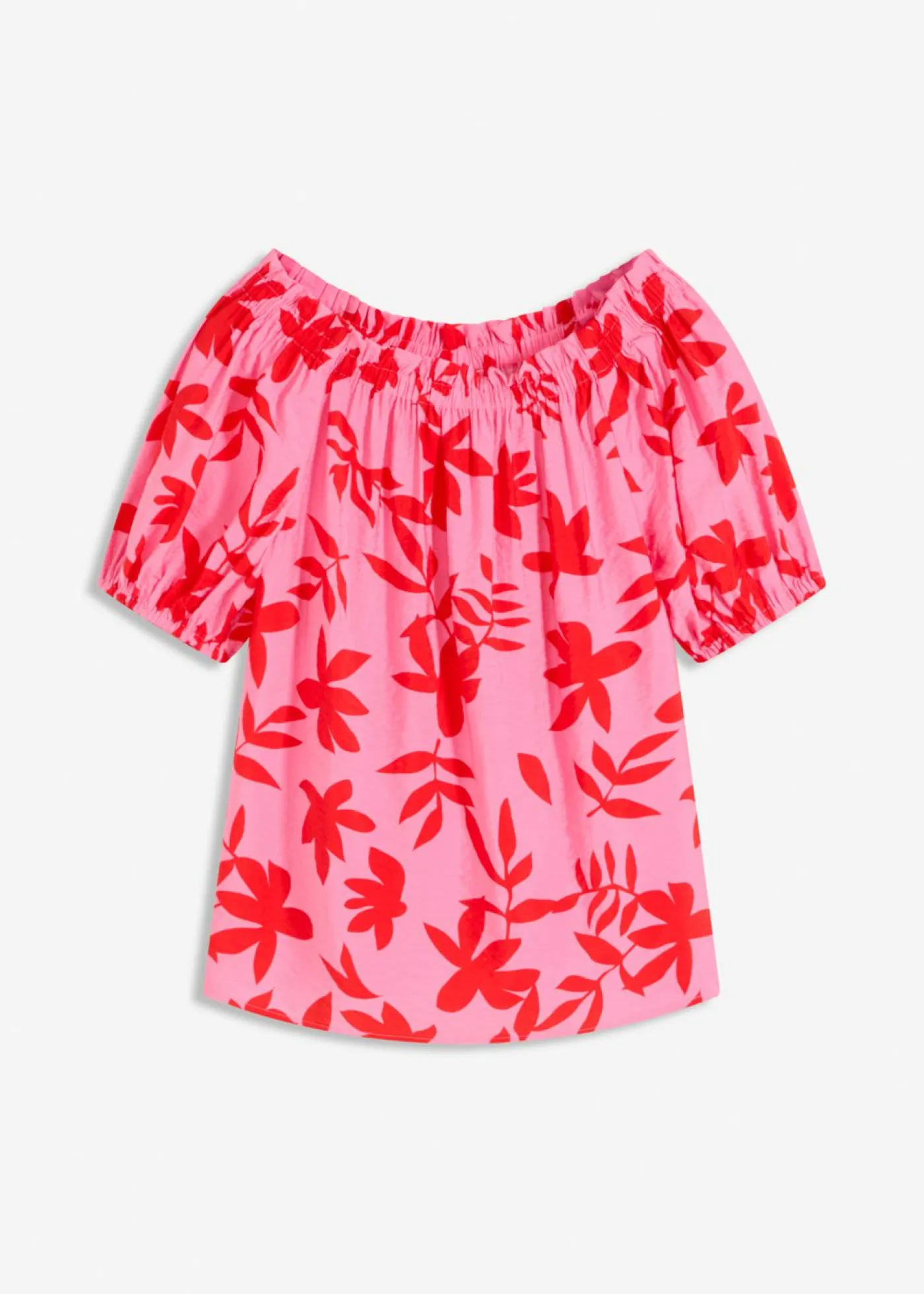 Hot Blusa estampada de mezcla de viscosa fina con escote bañera Mujer Camisas Y Blusas